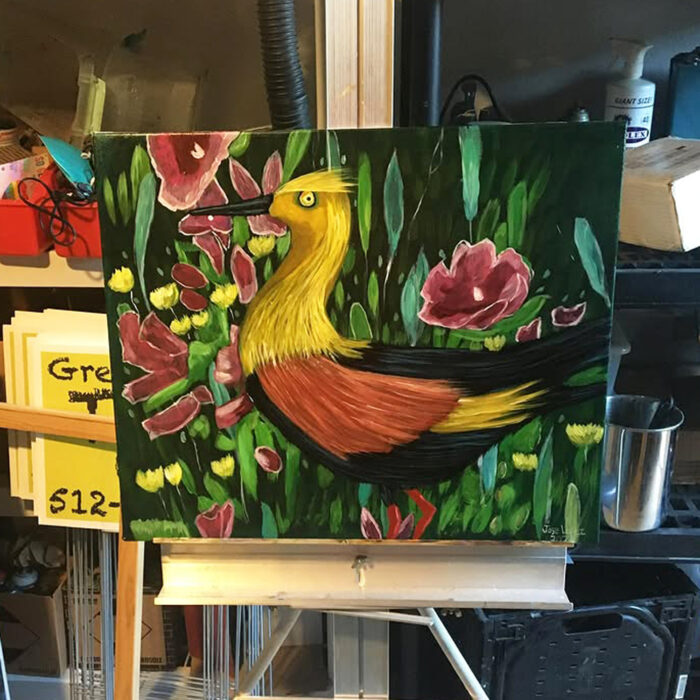 African Bird. 24x20 Acrylic on canvas 2