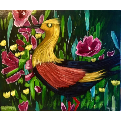 African Bird. 24x20 Acrylic on canvas