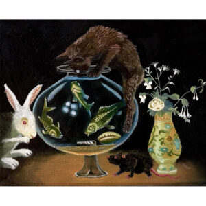 Evil pets, oil on canvas, 8x10