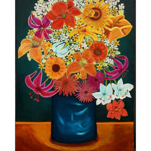 Flowers. Oil on canvas, 44x62