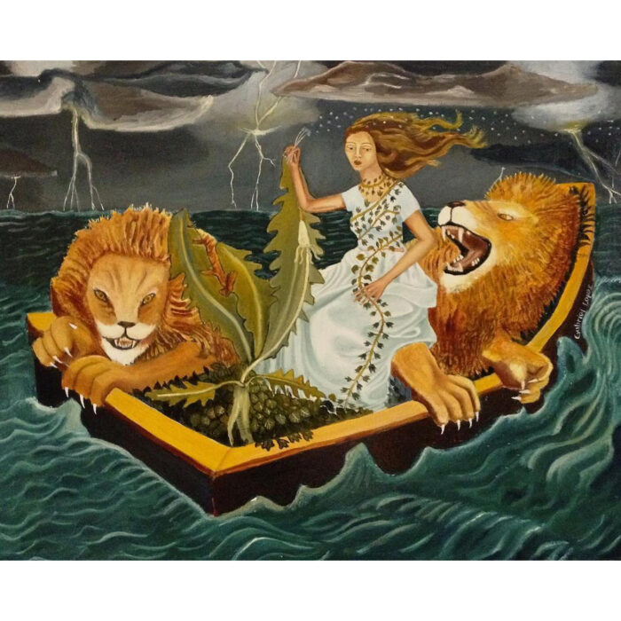 Small oil on canvas from 2012. The Dandelion Lady