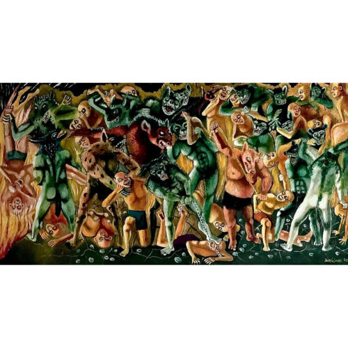 The King of the Rats wants more. Oil on canvas.