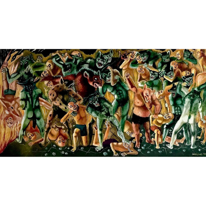 The King of the Rats wants more. Oil on canvas.