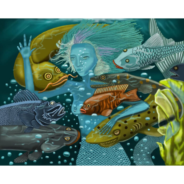mermaid with fish