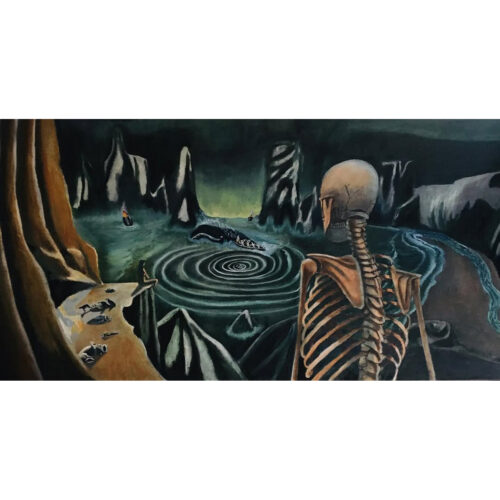 skeleton - untitled, oil on canvas, 24x48