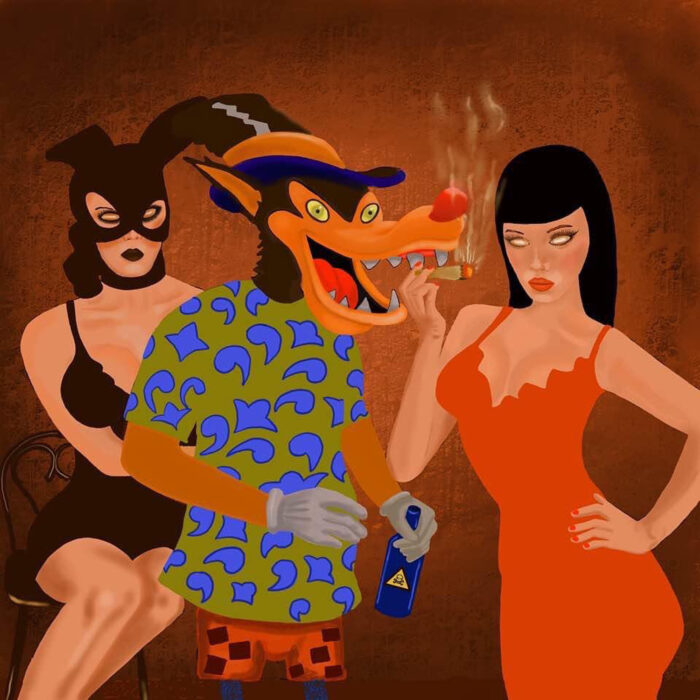 wolf with women - Digital painting